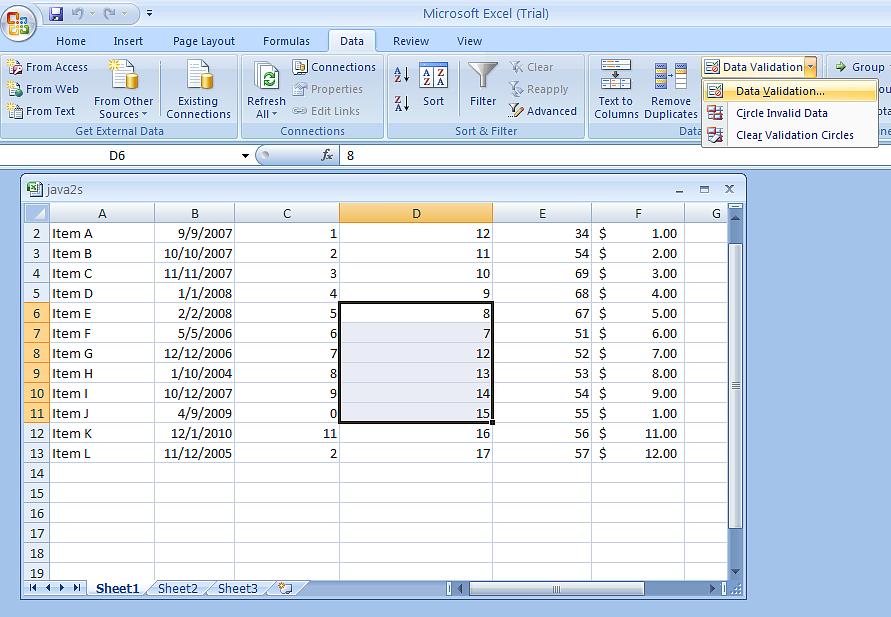 אך על מנת לבצע ניתוח נתונים ב- Microsoft Excel 2007
