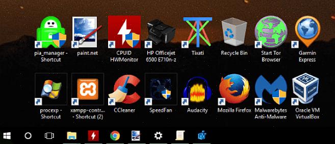 ביטול סימון התיבה מביא את הסמלים לגודל ברירת המחדל כפי שהם מופיעים ב- Windows XP