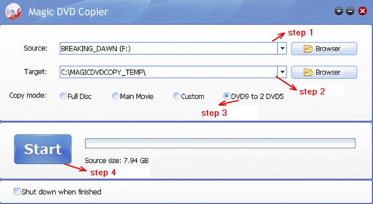 תוכנה זו עובדת על ידי העתקה מחודשת של כל סרט המאוחסן בפורמט DVD9 שכבה כפולה משופר לפורמט DVD5 פחות כבד