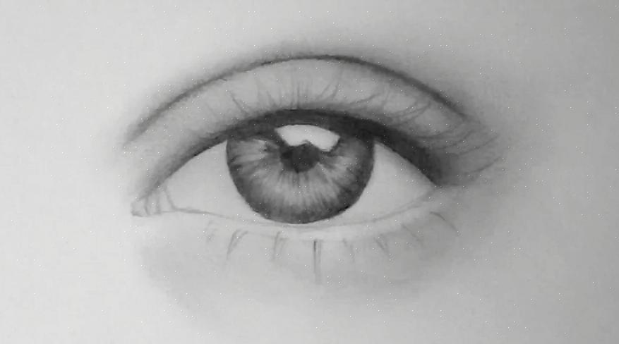 החלק האחרון של ציור עין הוא הוספת ריסי העיניים לאזור העין שמסביב