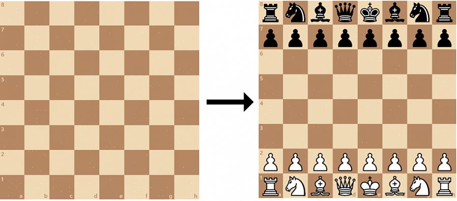 חזור על מיקום זה עבור שני צבעי השחמט ותקין בהצלחה לוח שחמט