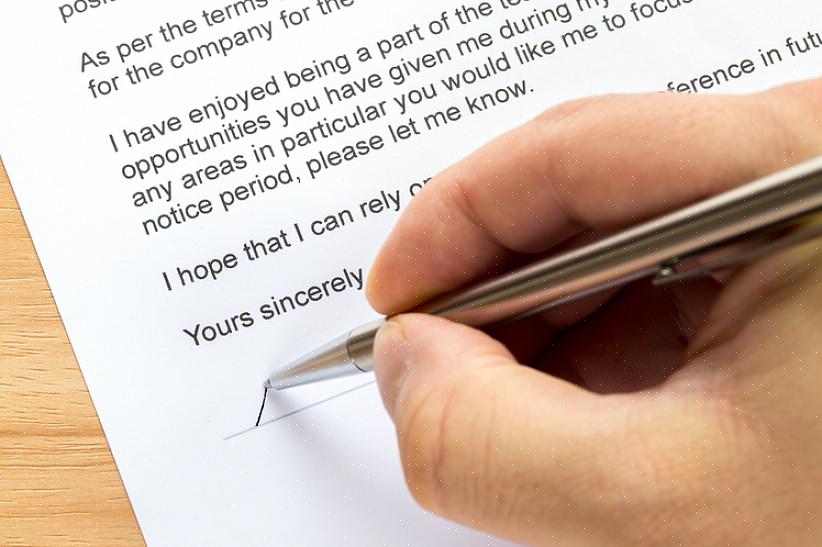 מכתב התפטרות הוא הדרך המקצועית לסיים קשר עסקי