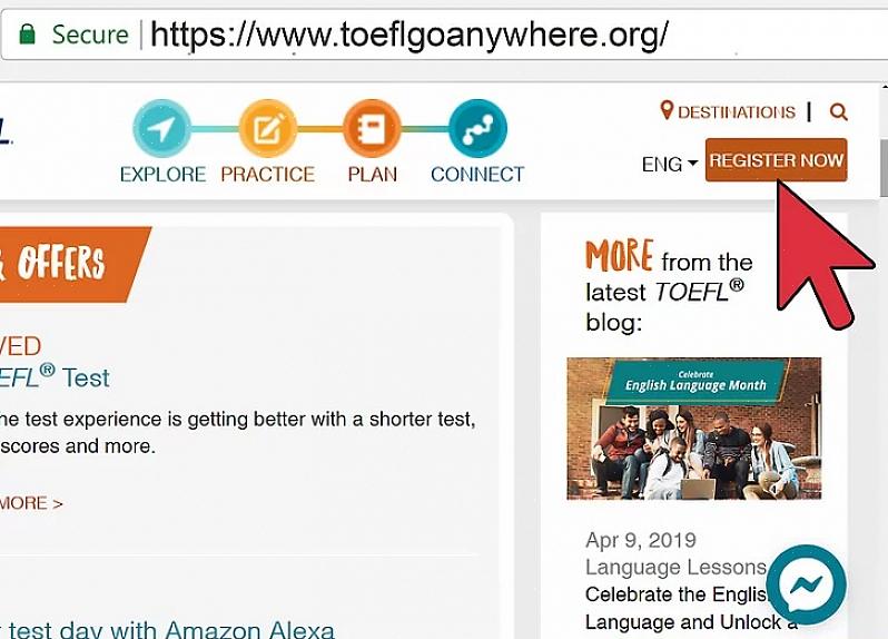 אם אתה מעוניין לקחת מבחן TOEFL בפועל