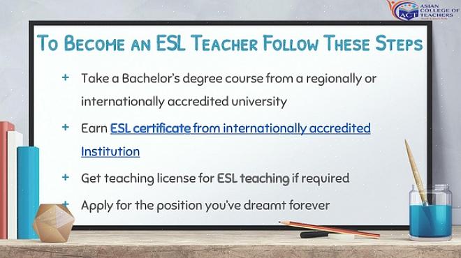 ESL הוא קיצור של 'אנגלית כשפה שנייה' ומורי ESL מלמדים בעיקר אנגלית לאנשים ששפת היסוד או שפת האם שלהם אינה