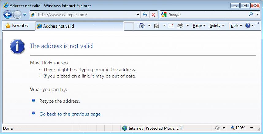 מופיע דף שגיאה לבן עם הכותרת 'Internet Explorer אינו יכול להציג את דף האינטרנט'