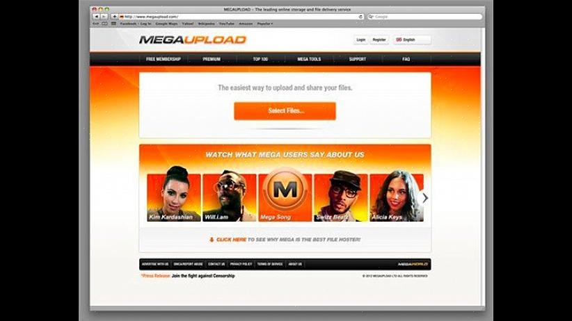 Megaupload הוא אחד השמות הידועים המציעים שירותי אירוח אתרים ואחסון מקוון באינטרנט